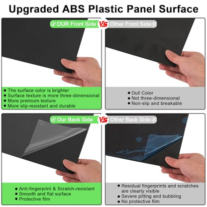 2Pack Black ABS Plastic Sheet 10" x 14" x 1/8" Thick Black Rigid Thermoplastic Sheet (Upgrade Surface) 3MM Flexible High Tensile ABS Moldable Plastic Panel for Crafts, DIY, Signs - color: Black, size: 10" x 14" x 1/8"