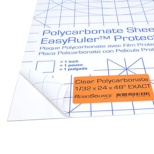 Polycarbonate Sheet 24 x 48 x 1/32" Clear Plastic, Plexiglass Replacement