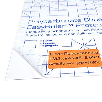 Polycarbonate Sheet 24 x 48 x 1/32" Clear Plastic, Plexiglass Replacement