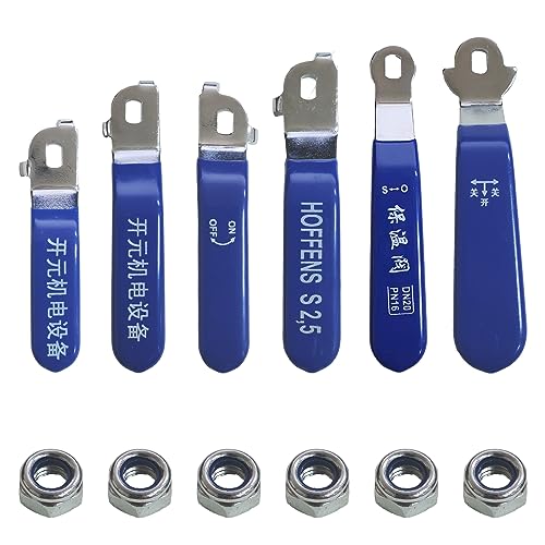 6Pcs Ball Valves Lever Handles, Quarter-Turn Spigot Handle with Hole