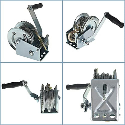 findmall Boat Trailer Winch 1500 Lbs with 10M 32Ft Steel Cable