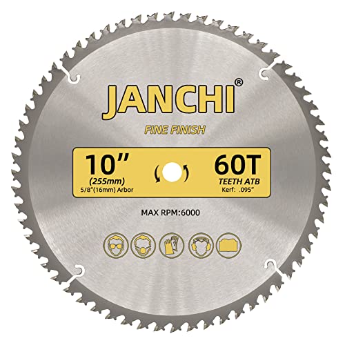 3-Pack Combo 10-Inch 32T & 60T & 80T Woodworking Saw Blades with 5/8" Arbor, .095" Thin Kerf Alternating Top Bevel Tungsten Carbide Teeth Miter/Table Saw Blade Ideal for Various Woods Cutting - size: 10" 32T/60T/80T