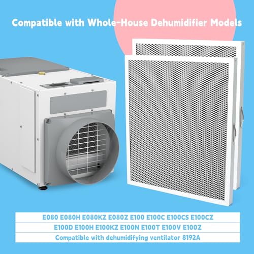 2 Packs 5881 MERV 8 Dehumidifier Filter Compatible with Whole-House Dehumidifiers E100 E080 8192A Models and Dehumidifying Ventilator 8192A, Washable Replacement Parts 13.58x12x0.79in
