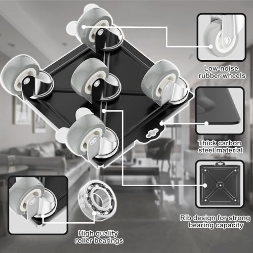 Furniture Movers with 5 Wheels, Heavy Duty Furniture Dolly - color: Black, size: 5.3x5.3 IN
