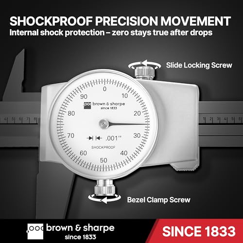 Brown & Sharpe 8-Inch Dial Caliper–Precision Stainless Steel Measuring Tool - size: 8 Inch