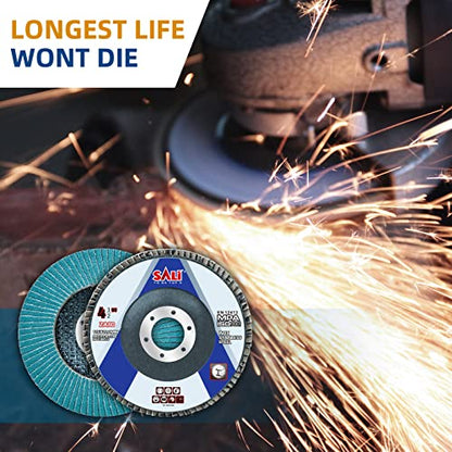 Sali 100 Pack Zirconia Flap Disc 80 Grit 4.5" x 7/8-Inch Sanding Disc Bevel Type #29 Premium and Industrial Grade Angle Grinder Grinding Wheel High Performance Edge Grinding - style: Grit80