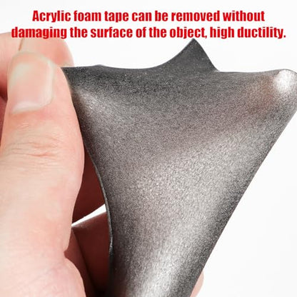 Double Sided Tape Heavy Duty, Waterproof Mounting Foam Tape, 16.5ft Length, 2.76in Width, High Temperature Resistant Adhesive Tape for Car, LED Strip Light, Office Decor, Uses VHB 5952 Raw Material - size: 2.76in x 16.5ft