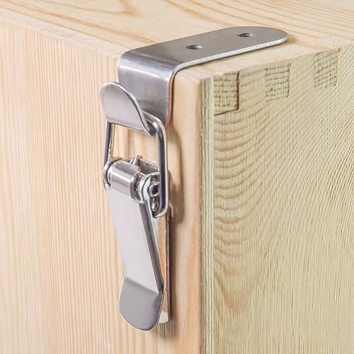 Lesnala 8 Pcs Stainless Steel 90 Degree Spring Toggle Latch