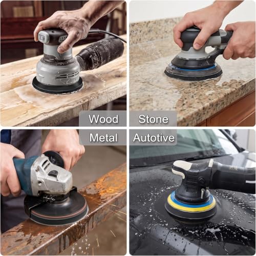 50Pcs 5 Inch Hook & Loop Sanding Discs, 1000 1500 2000 3000 5000 Grit Assortment Wet Dry Silicon Carbide Sandpaper for Automotive Wood Metal Polishing