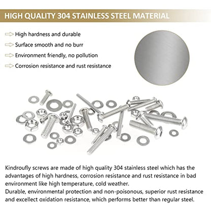 1285 Pieces M2 M2.5 M3 M4 Button Head Socket Cap Screws Nuts Washers Assortment Kit, 304 Stainless Steel, Fully Machine Thread - size: M2 M2.5 M3 M4, style: Button Head