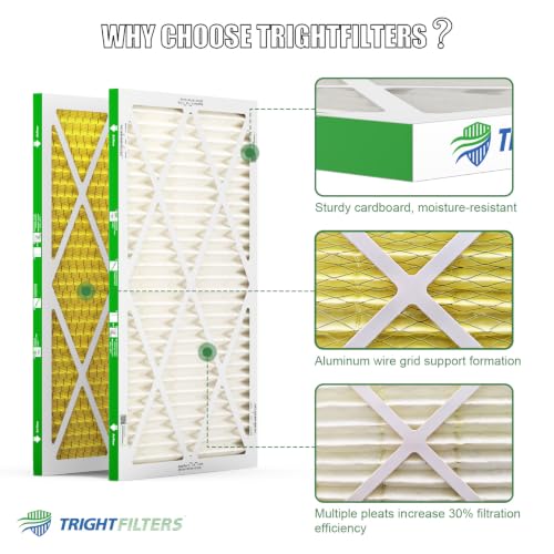 TRIGHTFILTERS 16x25x1 Air Filter MERV 11 HVAC Furnace Filter Pleated 2 Pack - size: 16x25x1