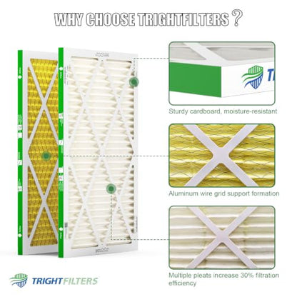 TRIGHTFILTERS 16x25x1 Air Filter MERV 11 HVAC Furnace Filter Pleated 2 Pack - size: 16x25x1