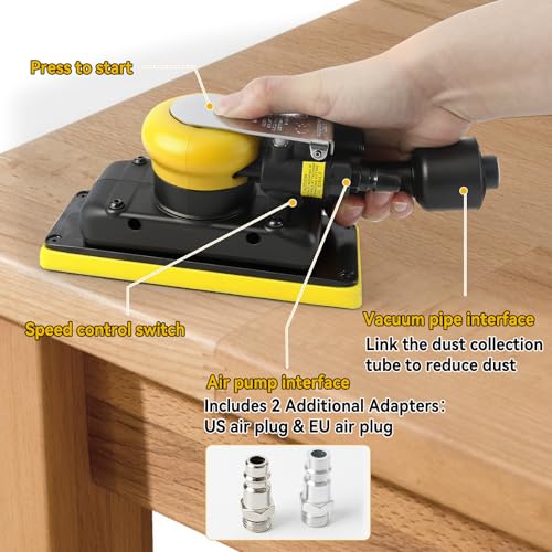 Pneumatic Random Orbital Sander 1/4" NPT, 7x19.8cm Pad