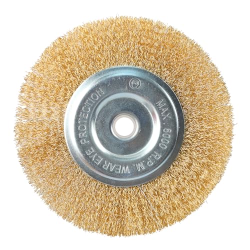 6" Wire Wheel for Bench Grinder, Fine Brush Wheel, 1/2"-5/8" Arbor - style: 6"