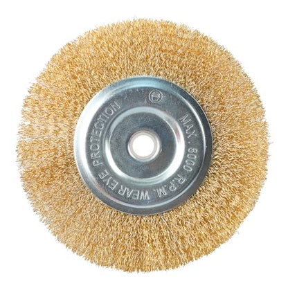 6" Wire Wheel for Bench Grinder, Fine Brush Wheel, 1/2"-5/8" Arbor - style: 6"