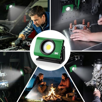 SK Magnetic Work Light Rechargeable, 1000LM COB LED Light, 4500mAh, Type-C