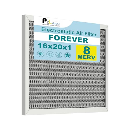 16x20x1 Reusable Air Filter, Electrostatic HVAC Air Filter, Lasts a Lifetime, Washable, Enjoy Fresher Air in Home and Office, MERV 8 (Actual Size:15.5x19.75x0.82 Inch) - size: 20" x 16" x 1"