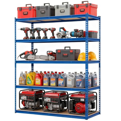 Heavy Duty Metal Adjustable Shelving Unit Storage Shelving - size: 60" W x 24" D x 72" H