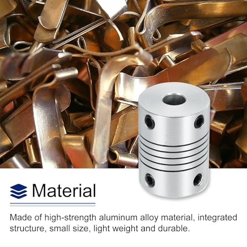 uxcell 2Pcs 6mm to 8mm Aluminum Alloy Shaft Coupling L25xD19 Flexible Coupler Beam for 3D Printer CNC Machine DIY Encoders and Motors Shaft,Silver - size: 6mm to 8mm