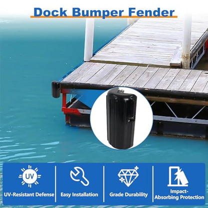 Dock Corner Bumper Fender Boat Dock Protection - color: Black
