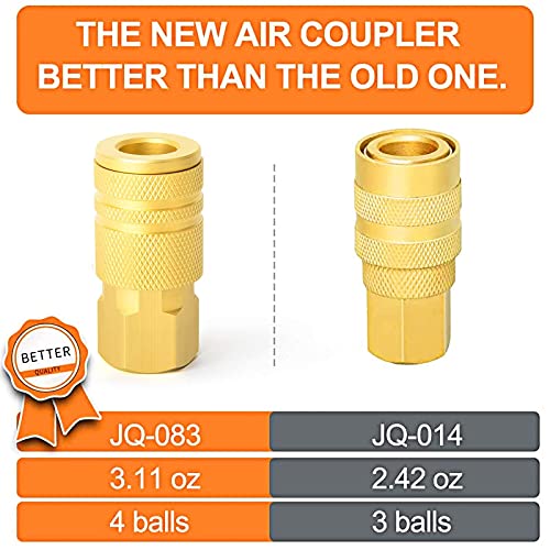 GASHER 12PCS 1/4" Brass Female Industrial Coupler, Female Threads Size, Quick Connect Air Coupler - size: NEW STYLE 1/4" FNPT