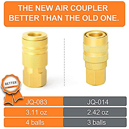 GASHER 12PCS 1/4" Brass Female Industrial Coupler, Female Threads Size, Quick Connect Air Coupler - size: NEW STYLE 1/4" FNPT