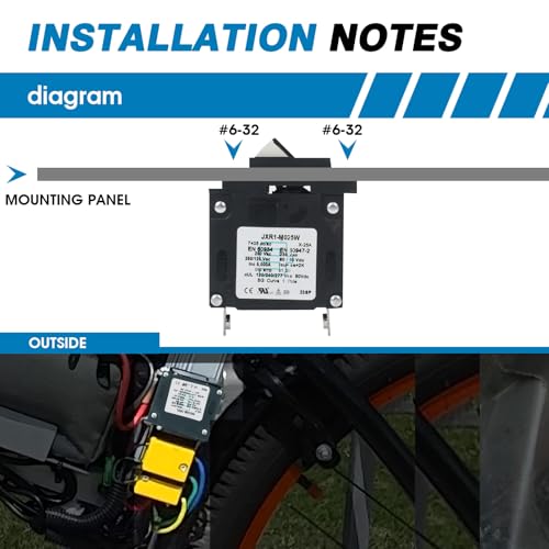 GLOSO Single Pole Miniature Circuit Breaker Manual Reset Switch Yachts Campers Caravans Control Panel M4 Screw Black Rocker 50A J1P - color: Black Rocker J1P, size: 50A