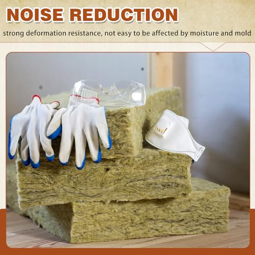 GlikCeil 4 Pcs Mineral Wool Insulation Board, 24"X 24" X 1.6", Acoustic