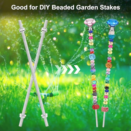 M METERXITY 6-Pack Fully Threaded Rod, M4x150mm 304 Stainless Steel Right Hand Thread Bar Studs with Hex Nuts and Washers for Furniture Anchor Bolts/Clamps/U-Bolts/Beaded Garden Stake Rods - size: M4x150mm