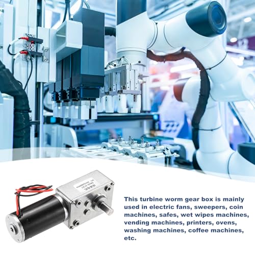 MECCANIXITY DC 24V 200 RPM Reversible Worm Geared Motor Reducer Motor