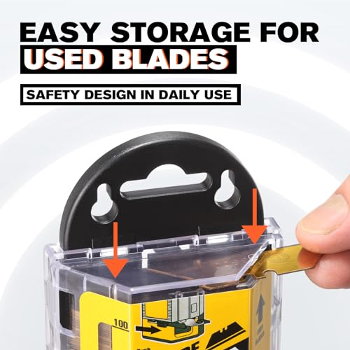 M MEEPO Utility Knife Blades, Titanium SK-2 Steel, w/Dispenser, 100-Pack - size: Titanium 100-Pack