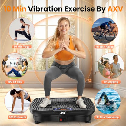 AXV Vibration Plate Exercise Machine Fitness Platform Body Vibrating Board - color: SLIM.DEEPBLACK