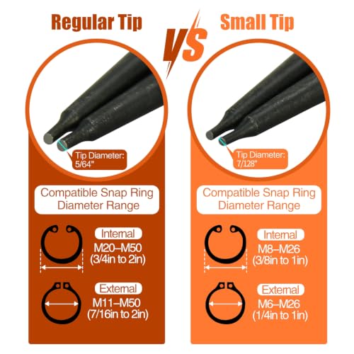 4pcs 7in Snap Ring Pliers, 5/64in Tips - color: 4pcs Regular Tip Snap Ring Pliers