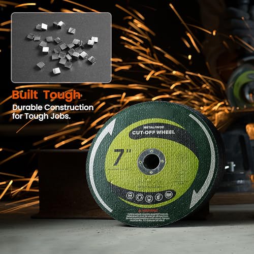 7 Inch Cutting Discs 25 Pack 7" x 1/16" x 7/8" Cut Off Wheels Fits Angle Grinder Cutting Wheel for Metal and Stainless Steel Grinder - style: 7 inch
