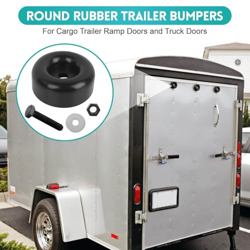 Trailer Ramp Door Bumpers Replacement, Round Rubber - 4pcs