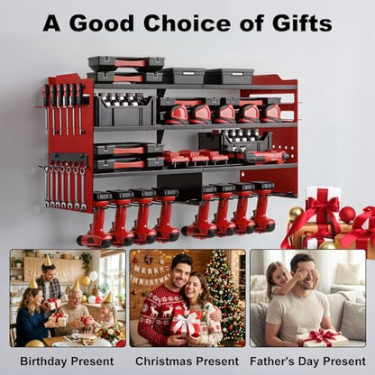 oviitech Large Power Tool Organizer Wall Mount Red - color: Red