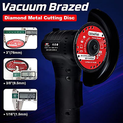 Casaverde 2 Pc/Lot Diamond Cutting Disc 3" Diamond Blade for Cutting Metal Rebar,Sheet Metal,Angle Iron,Stainless Steel - size: ☉76mm( 3")-02-2pcs