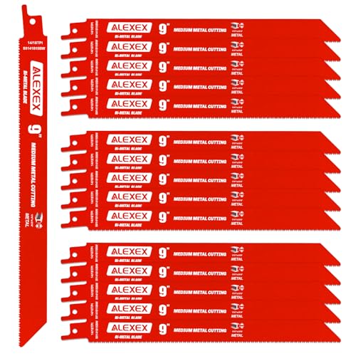 15 Pack 9 Inch 14/18 TPI Reciprocating Saw Blades for Metal Cutting - size: 9 Inch 14/18TPI