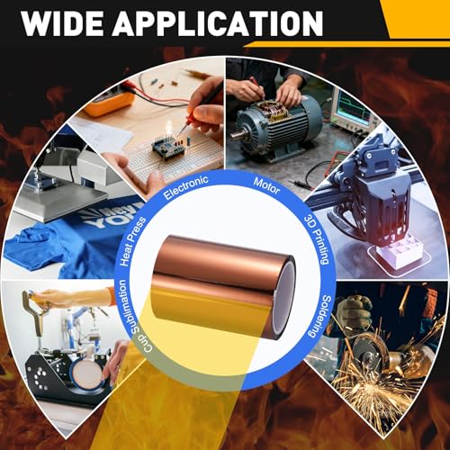 uxcell Heat Tape, 150mm x 33m (108ft) Polyimide Heat Transfer Sublimation Tape No Residue High-Temperature Resistant Tapes for Heat Press Soldering Circuit Board, Brown - size: 150mm x 33m (108ft)