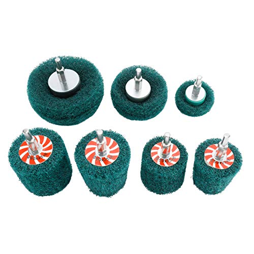 7 PCS Non Woven Abrasive Buffing Polishing Wheels Drill Attachment Set