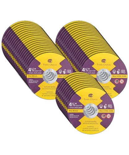 Bates Cutting Wheels - 50 Pack, 4 1/2' x 7/8', Cut Off Wheels for Angle Grinder