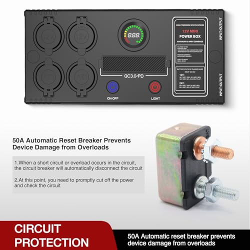 Nilight Mini Power Box 12V/24V DC Distribution Box Plug & Play Multi Ports - color: 12V 24V Mini Power Box