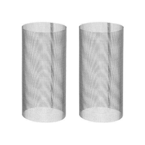 M METERXITY 2-Pack 40 Mesh Stainless Steel Filter Screen, Reusable Water Pump Strainer Replacement for Sediment Filter T Strainer, Inline Water Filter Accessory [White] - size: 40 Mesh
