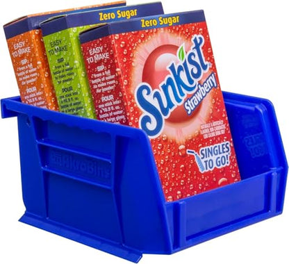 Akro-Mils 30210 AkroBins Plastic Storage Bins, 5"x4"x3", Blue, 6-Pack - color: Blue, size: 6 Pack