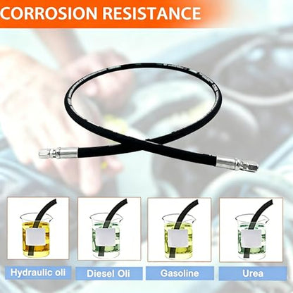 Autovo Hydraulic Hose Swivel Assembly 1/2" Hydraulic Hose with Female JIC X Female JIC 18" Long 3988 psi, Black - size: 26711-08-08-18IN
