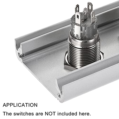 uxcell 2 Holes 16mm Aluminum Switch Button Station Box with a PG7 Cable Gland and Mounting Base