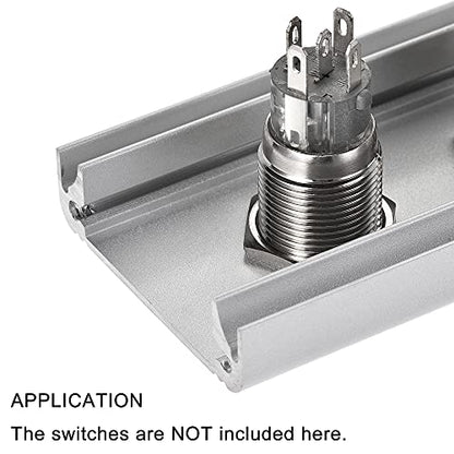 uxcell 2 Holes 16mm Aluminum Switch Button Station Box with a PG7 Cable Gland and Mounting Base
