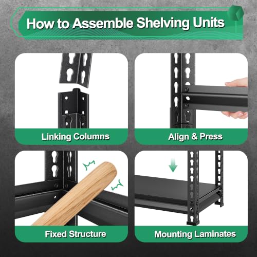 Storage Garage Shelving Units: 48" W x 16" D x 39" H Black