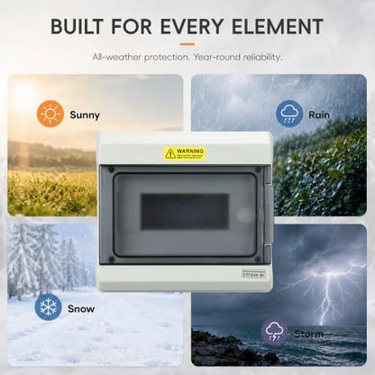 9-Way IP66 Waterproof Din Rail Breaker Box - size: HS-9
