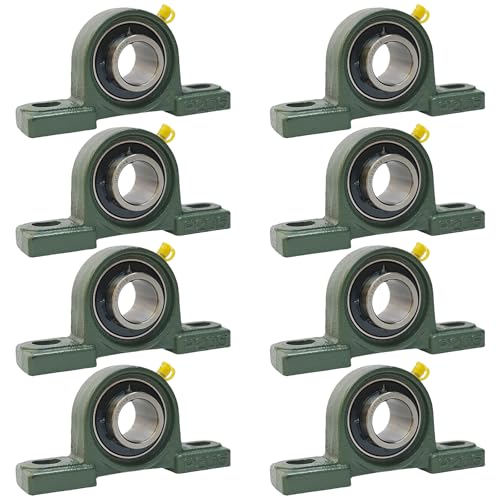 8 Pack UCP205-16 Pillow Block Bearing with 1" Bore Flange Mounted Pillow Block Ball Bearing Self Alignment Cast Iron Housing Steel Unit for Industry (UCP205)